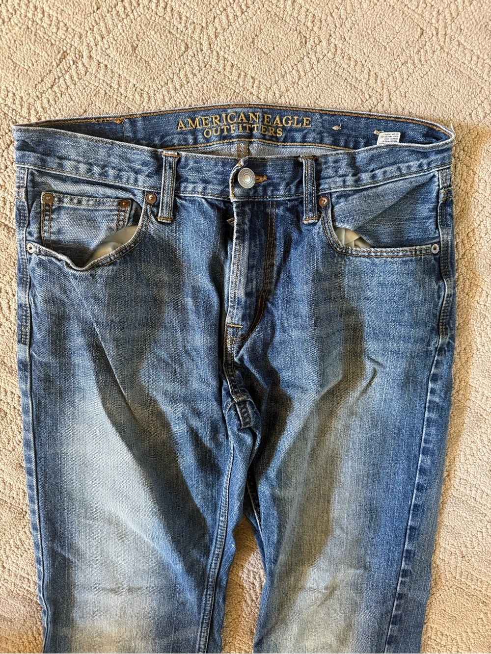 American Eagle Outfitters Men’s Medium Blue Straight Jeans - Picture 2 of 6
